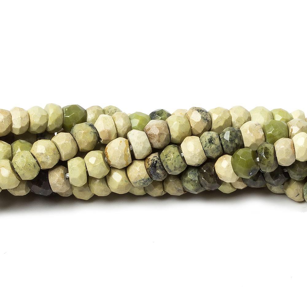 4mm Shaded Serpentine faceted rondelle beads 13 inch 115 pieces - The Bead Traders