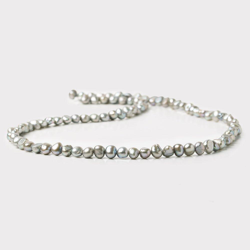 4mm Silver Baroque Freshwater Pearls, 15 inch - The Bead Traders