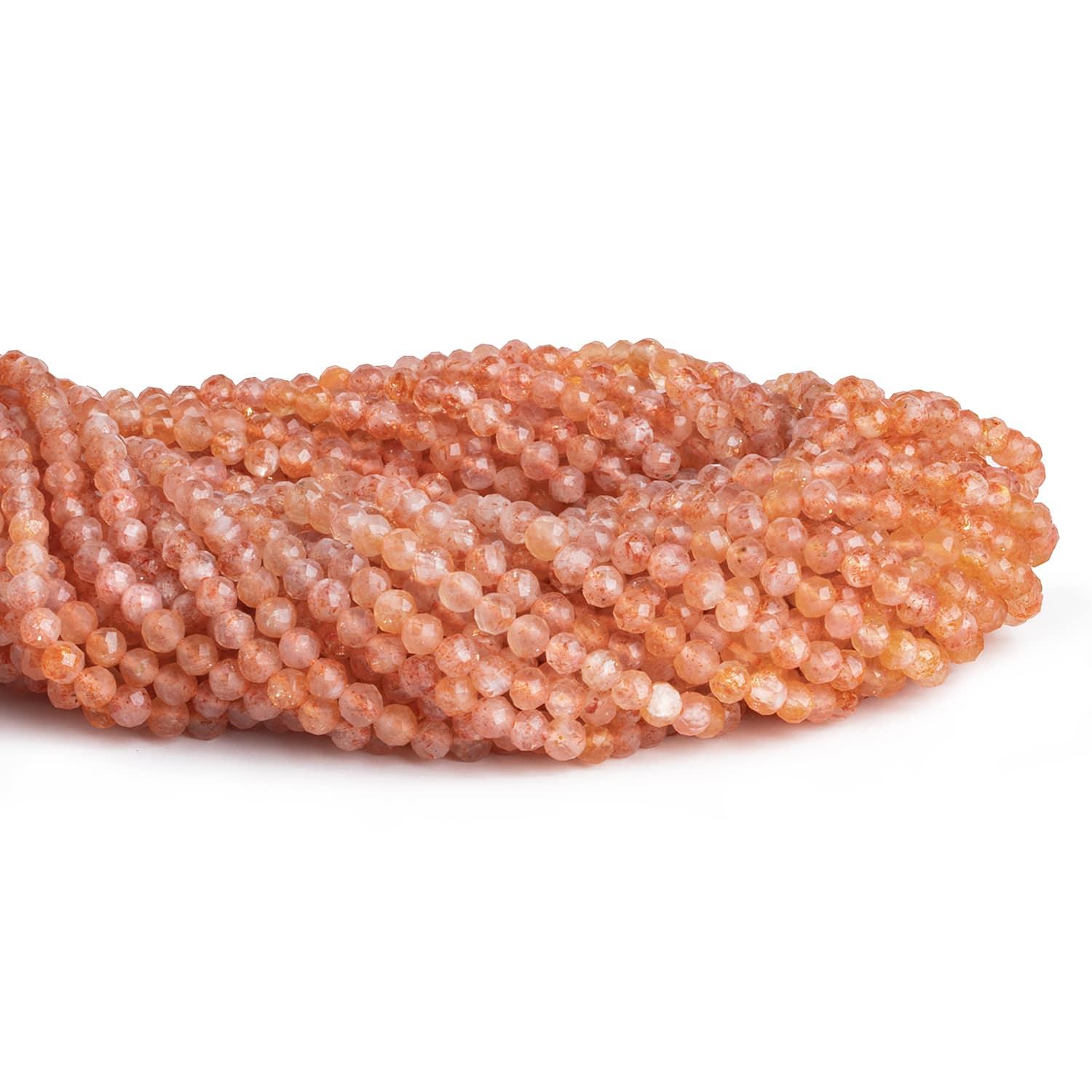 4mm Sunstone Microfaceted Round Beads 12 inch 85 pieces - The Bead Traders