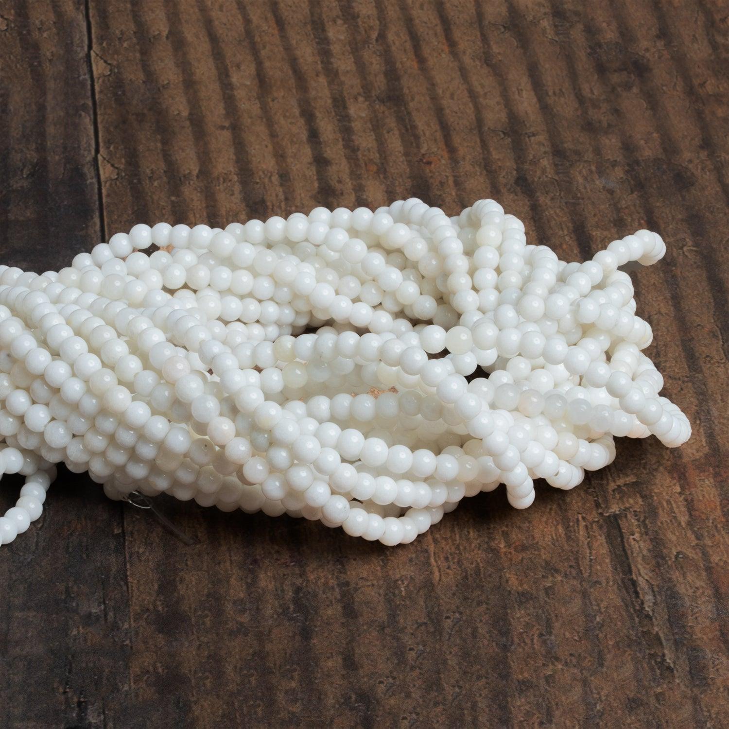 4mm White Jade Plain Rounds 15 inch 105 beads - The Bead Traders