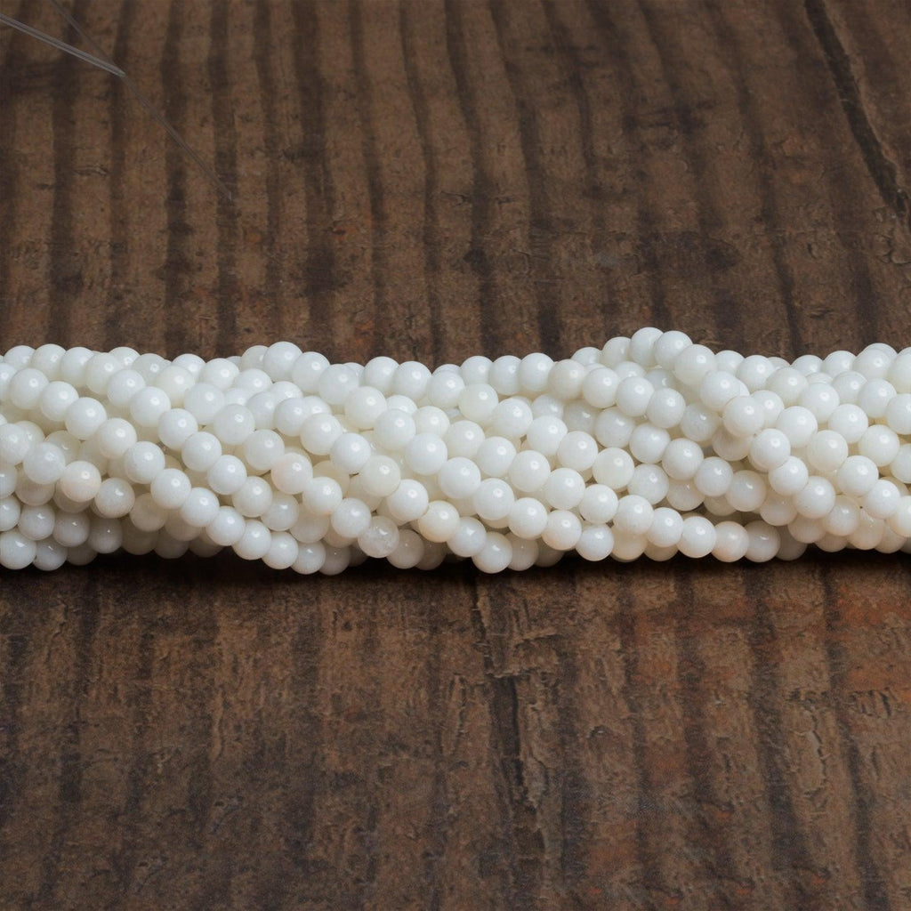 4mm White Jade Plain Rounds 15 inch 105 beads - The Bead Traders