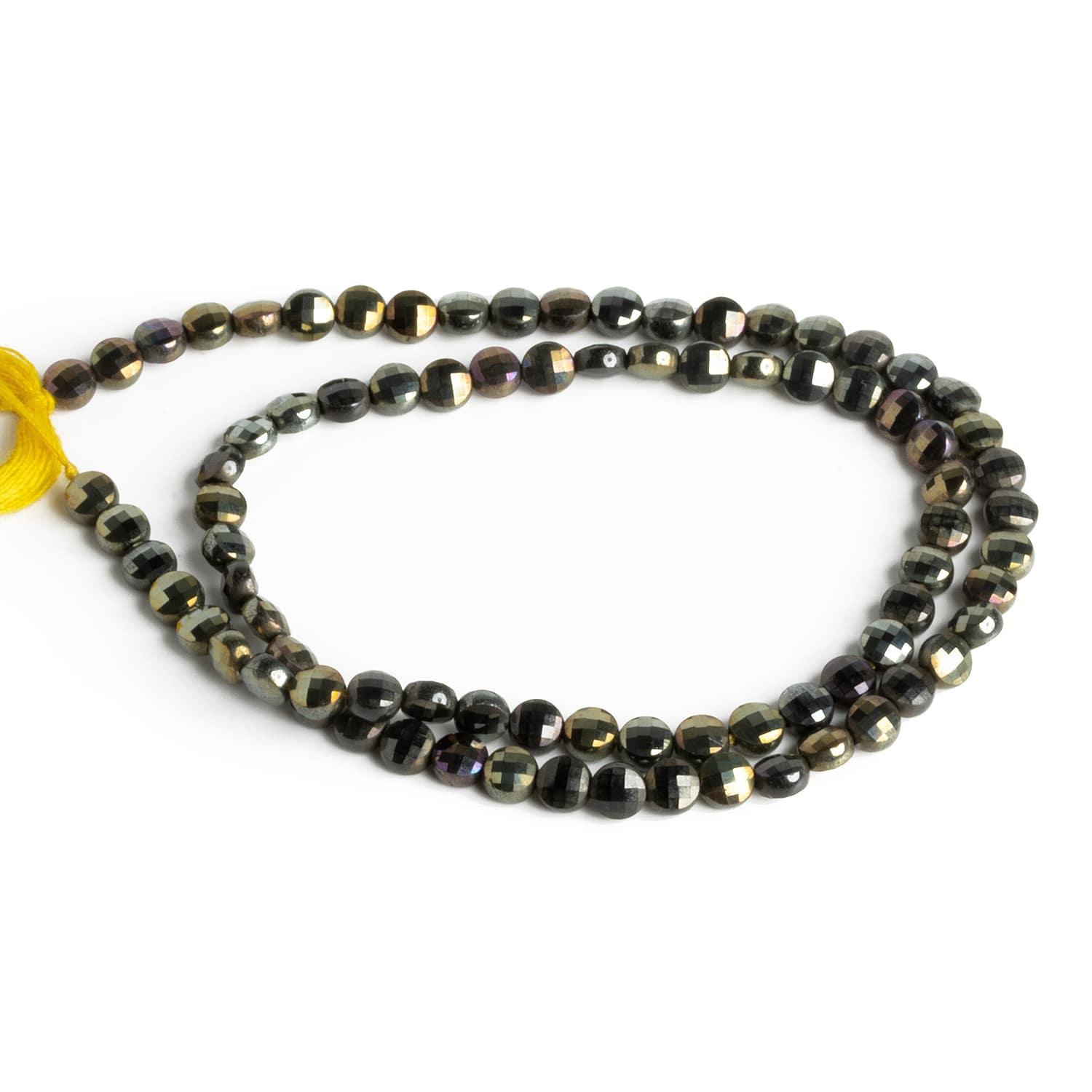 4mm Yellow Mystic Black Spinel 12 inch 80 beads - The Bead Traders