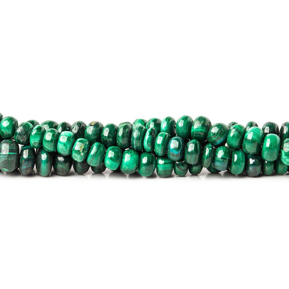 4x3mm-5x4mm Malachite Plain Rondelle Beads 14 inch 115 pieces - The Bead Traders
