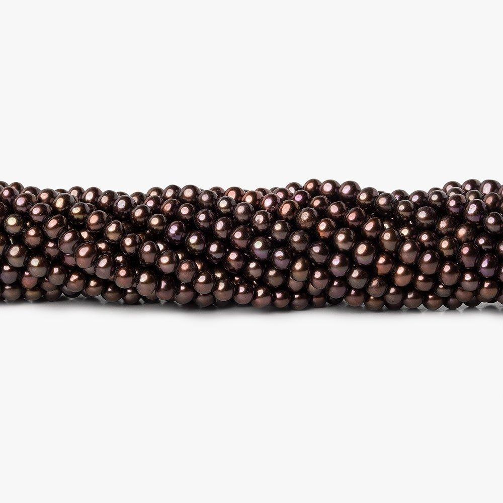 4x3mm Plum Purple side drilled Baroque Freshwater Pearl 16 inch 112 pieces - The Bead Traders