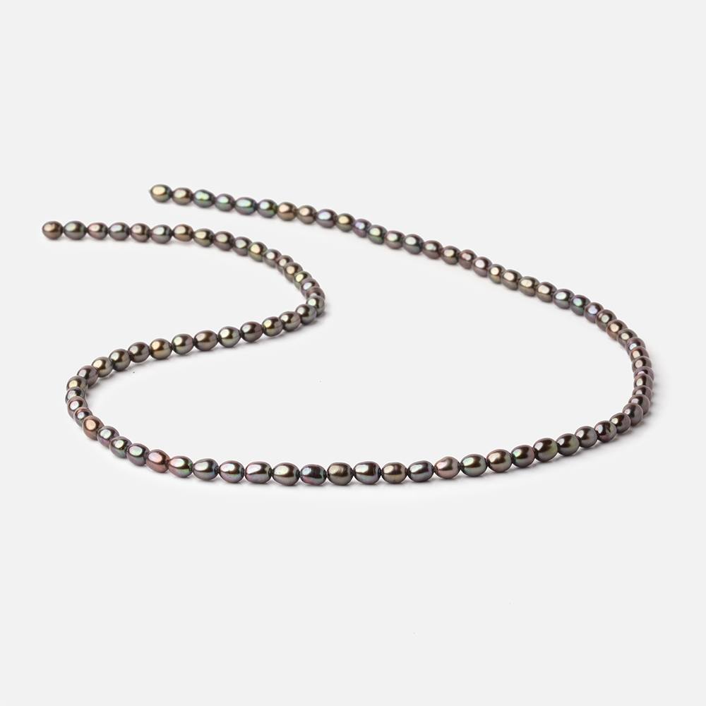 4x3mm Slate Grey Oval Pearls 15 inch 90 pieces - The Bead Traders