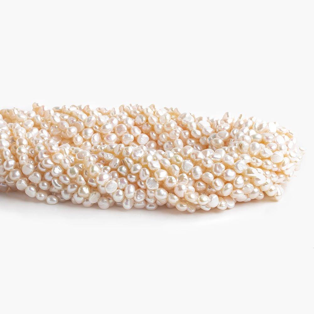 4x4.5mm Off White Baroque Freshwater Pearls 16 inch 94 pieces - The Bead Traders