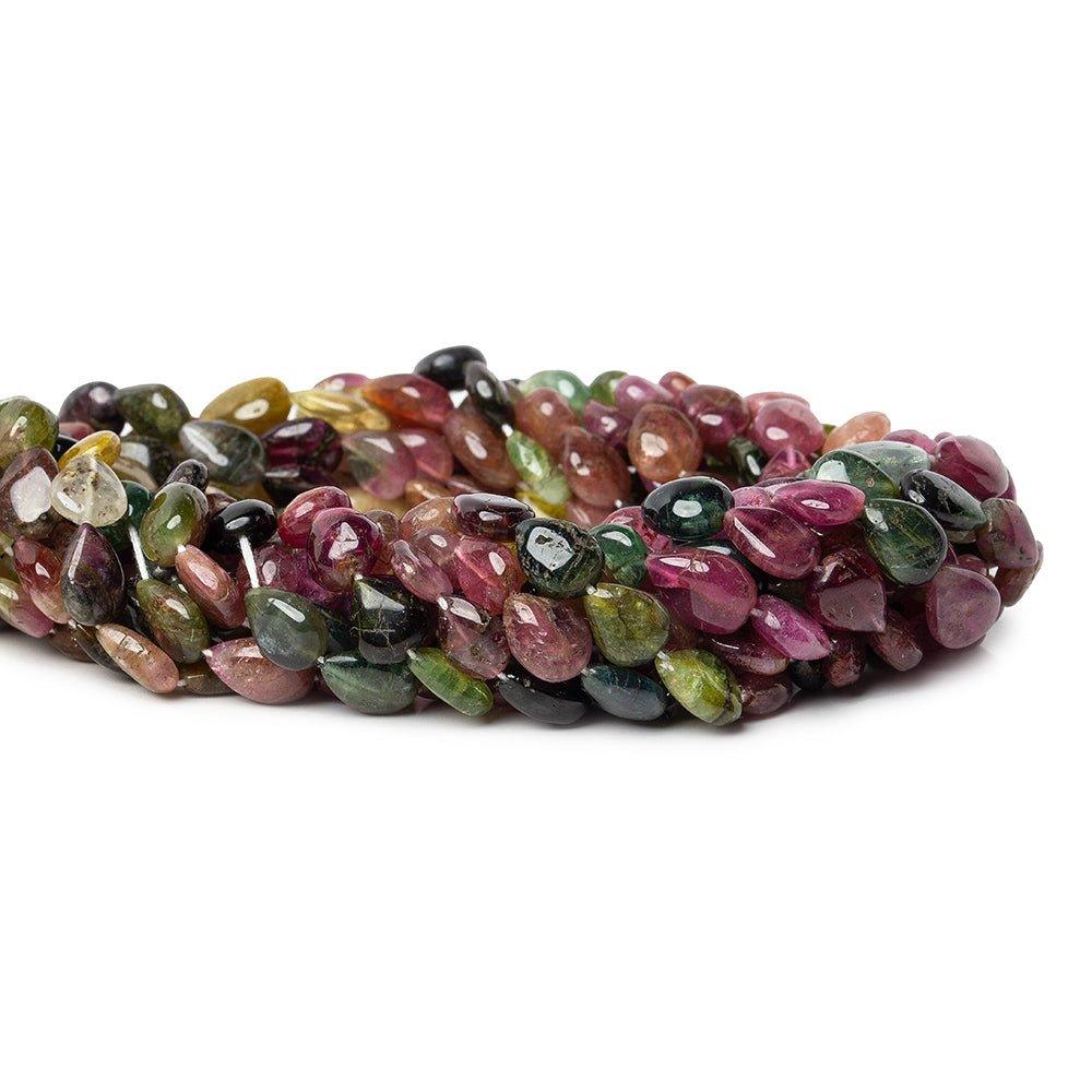 4x6-5x7mm Multi Color Tourmaline Plain pears 62 beads 15 inch - The Bead Traders