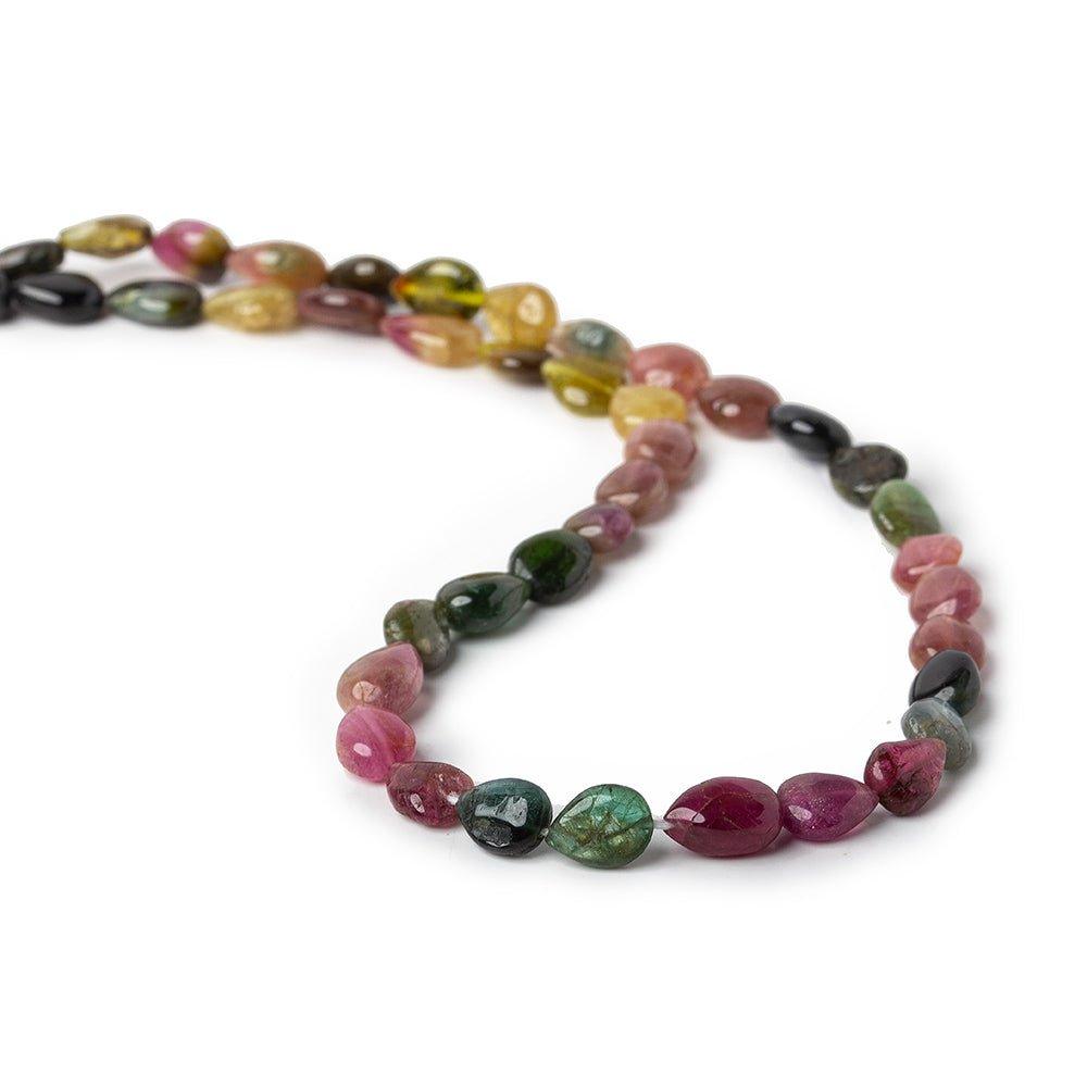 4x6-5x7mm Multi Color Tourmaline Plain pears 62 beads 15 inch - The Bead Traders
