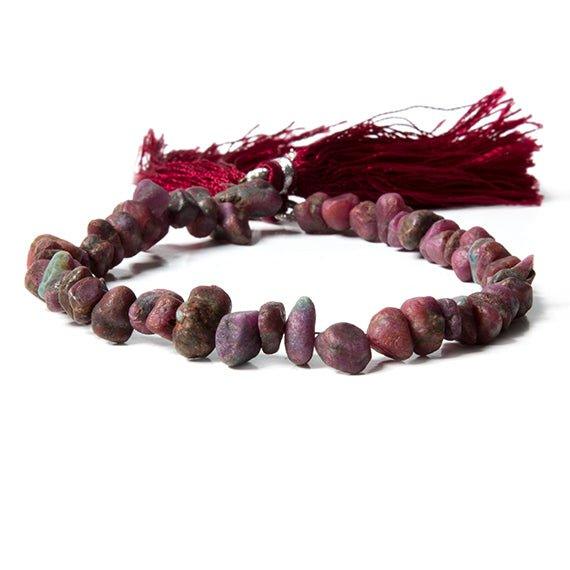 4x6-7x8mm Ruby Natural Tumbled Nuggets 7.75 inches, 46 Beads - The Bead Traders