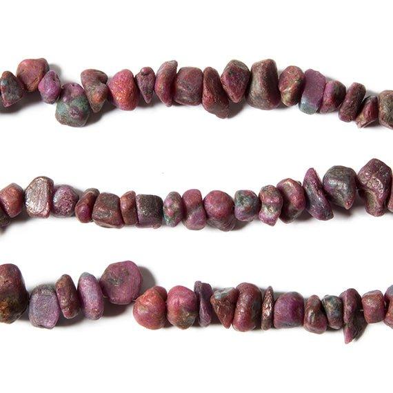 4x6-7x8mm Ruby Natural Tumbled Nuggets 7.75 inches, 46 Beads - The Bead Traders