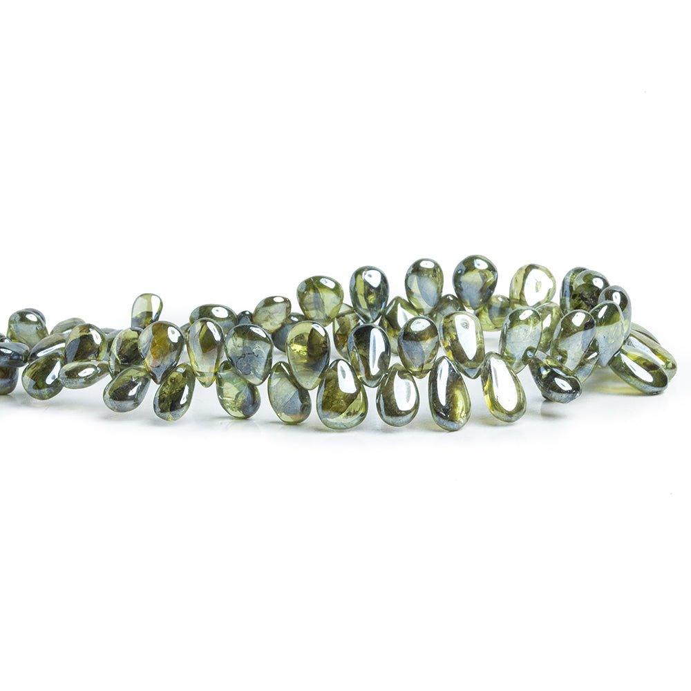 4x6mm Mystic Prehnite Plain Pear Beads 8 inch 60 pieces - The Bead Traders