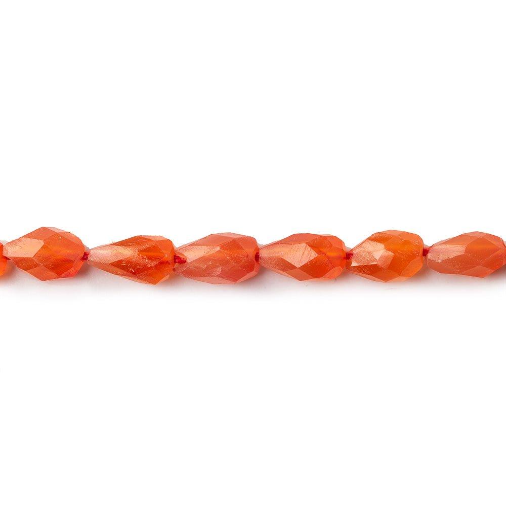 5-10mm Carnelian Faceted Teardrop Beads 14 inch 43 beads - The Bead Traders