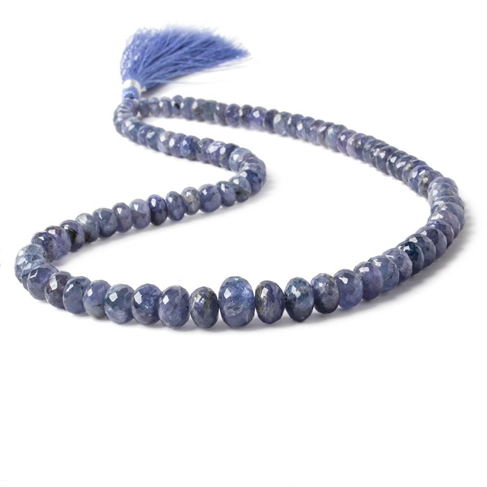 5-10mm Tanzanite faceted rondelle beads 16 inch 90 pcs - The Bead Traders