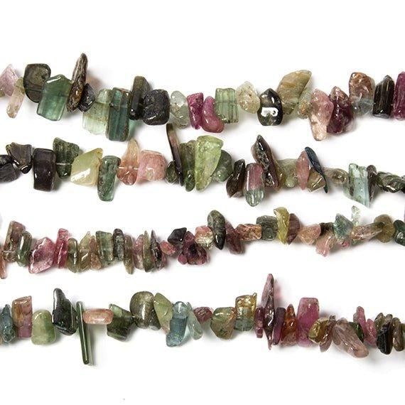 5-10mm Tourmaline Multi-color chip beads 8 inch 58 pieces - The Bead Traders