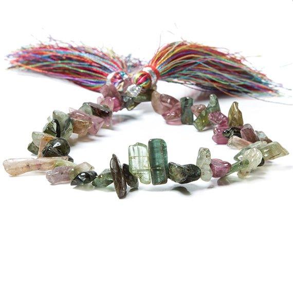 5-10mm Tourmaline Multi-color chip beads 8 inch 58 pieces - The Bead Traders