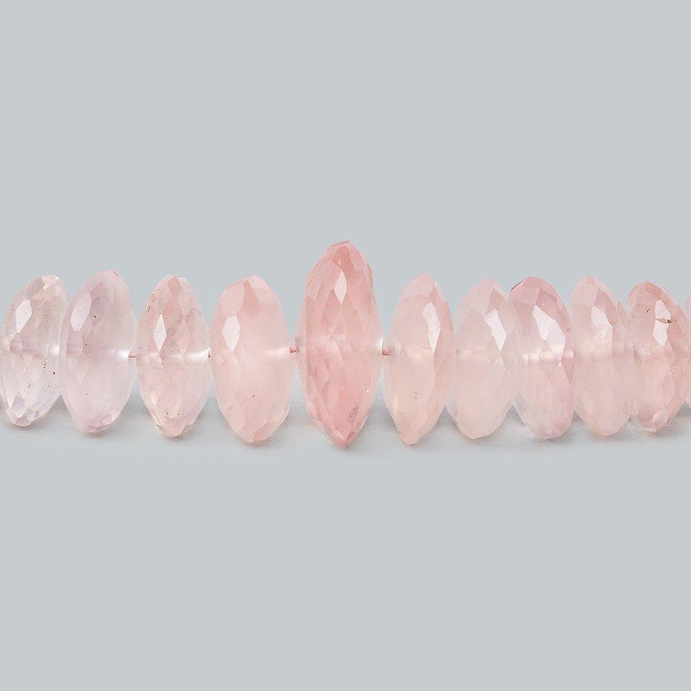 5-12mm Rose Quartz German Faceted Rondelles 15 inch 102 beads A - The Bead Traders