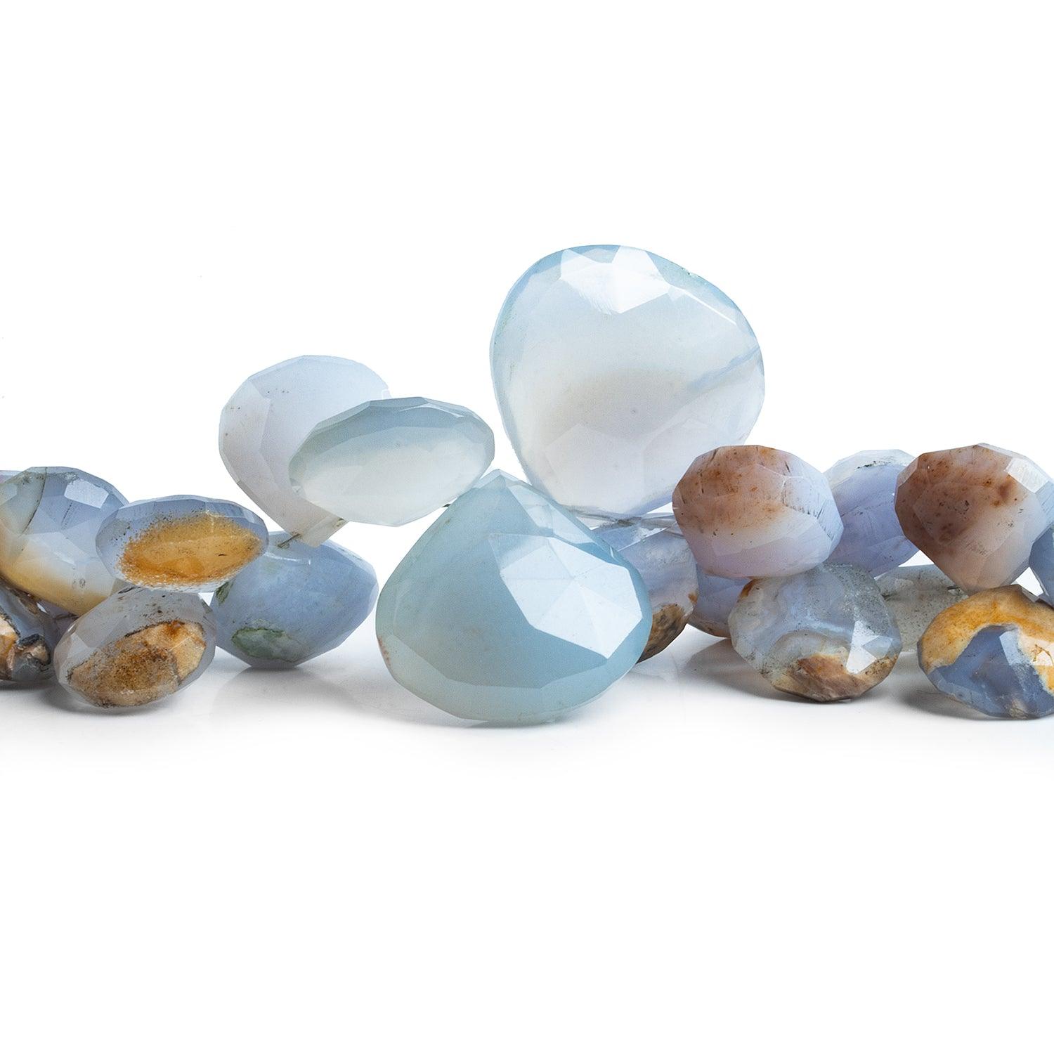 5-24mm Turkish Chalcedony Faceted Hearts 8 inch 39 beads - The Bead Traders