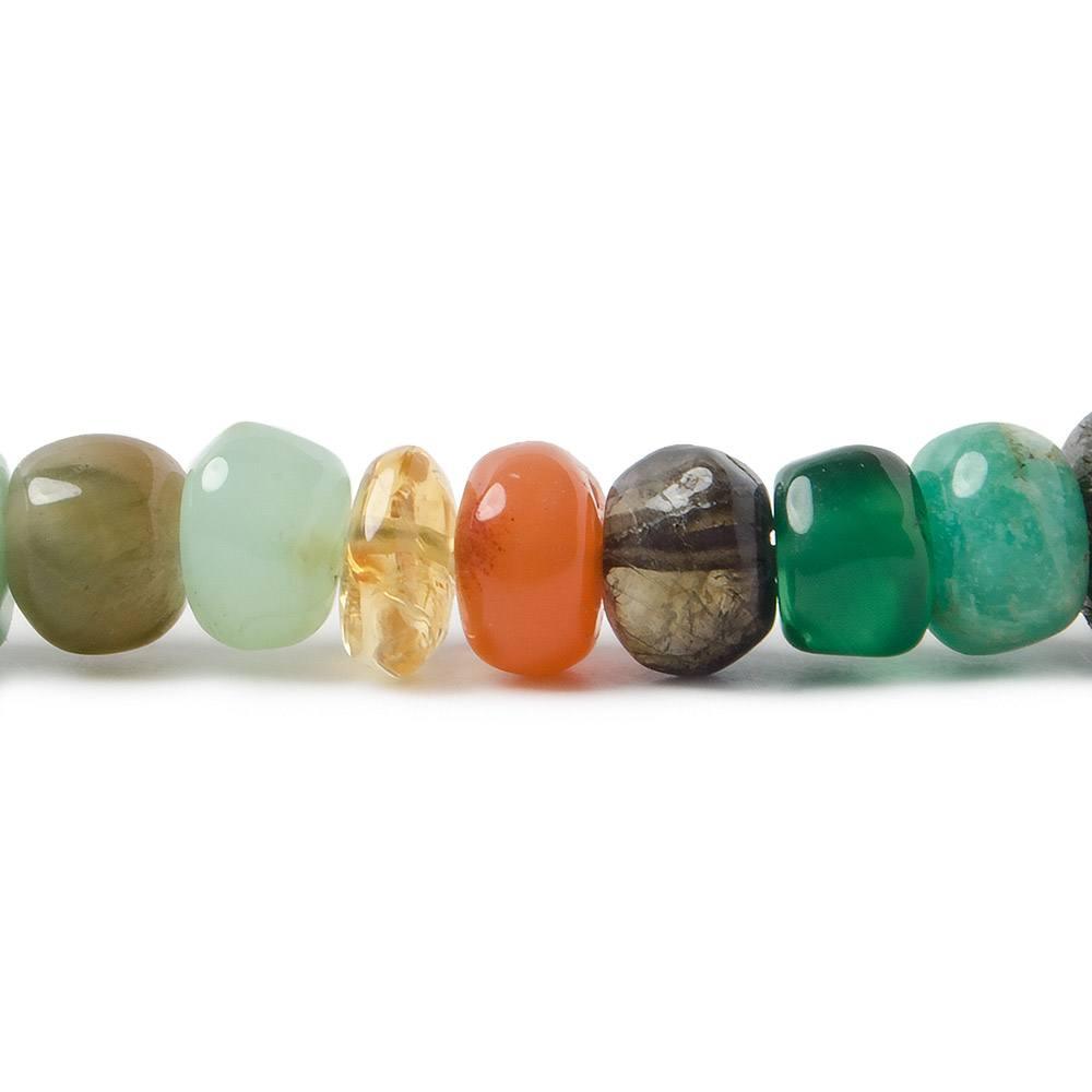 5-6.5 Multi Gemstone Plain Rondelle Beads 97 pieces - The Bead Traders