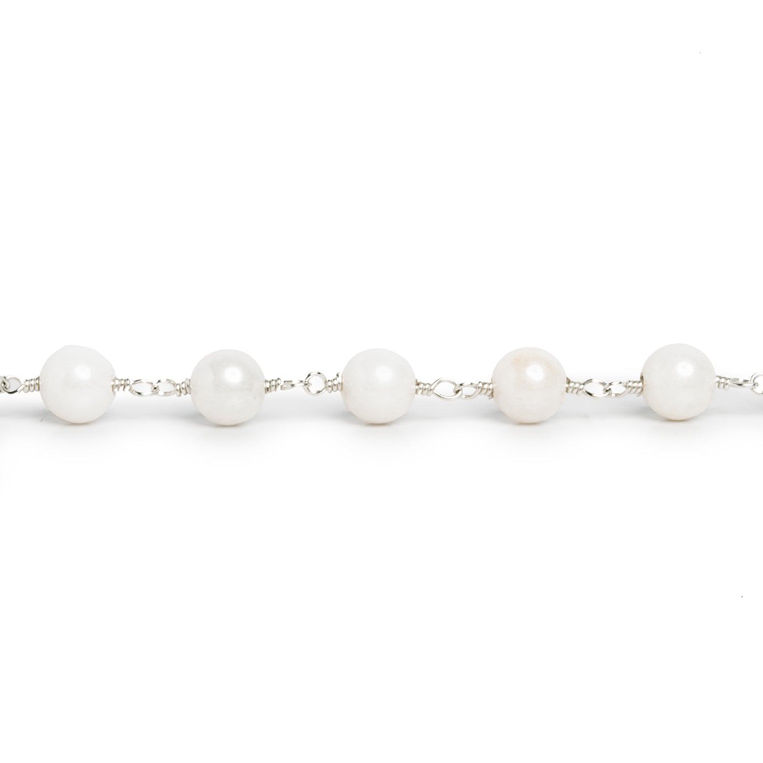 5-6.5mm Mystic Quartz Round Silver Chain 24 beads - The Bead Traders