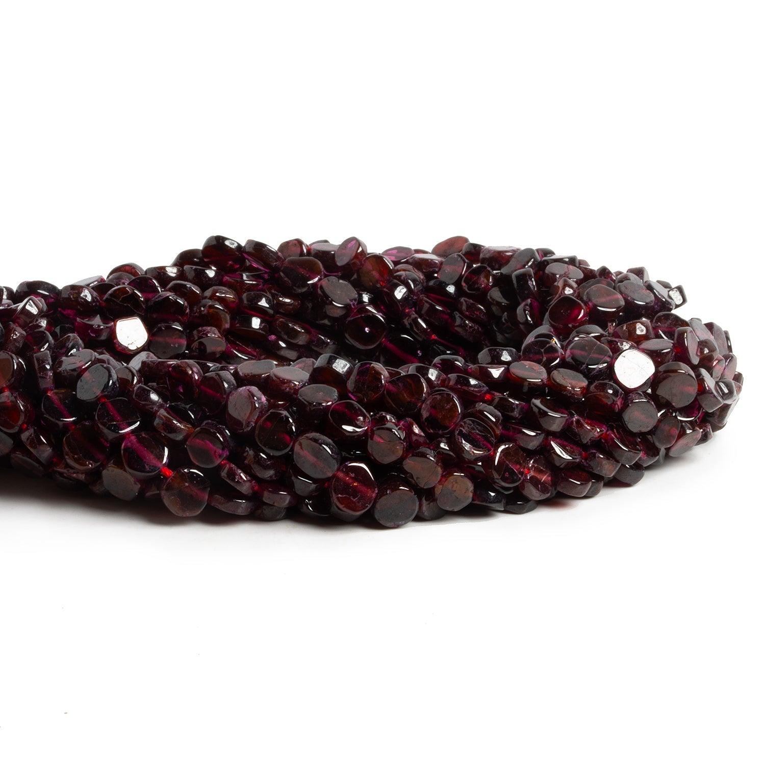 5-6mm Garnet Handcut Coins 12 inch 65 beads - The Bead Traders