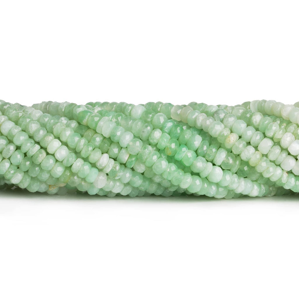 5-6mm Green Moonstone Faceted Rondelles 15 inch 110 beads - The Bead Traders