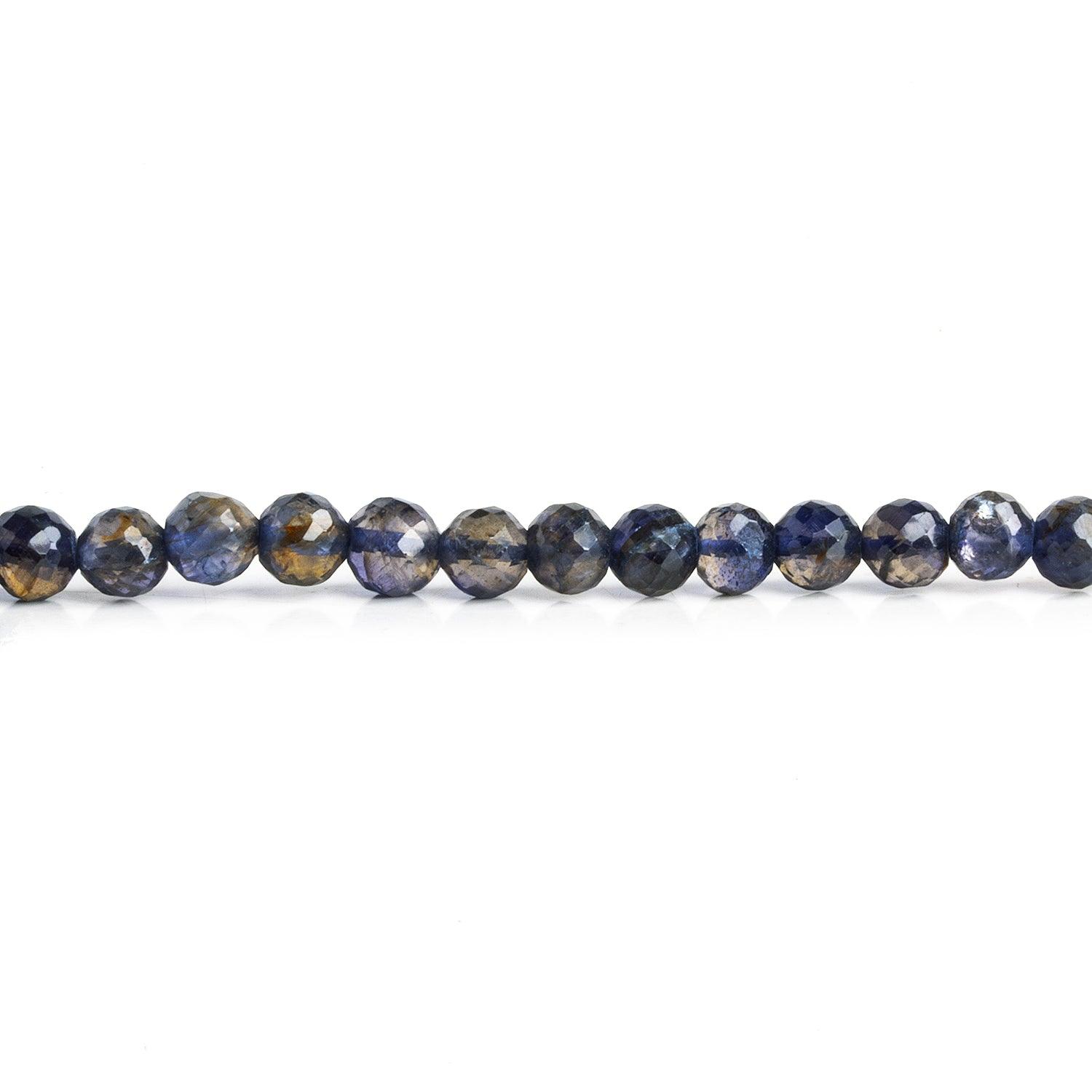 5-6mm Iolite Faceted Rounds 13 inch 60 beads - The Bead Traders