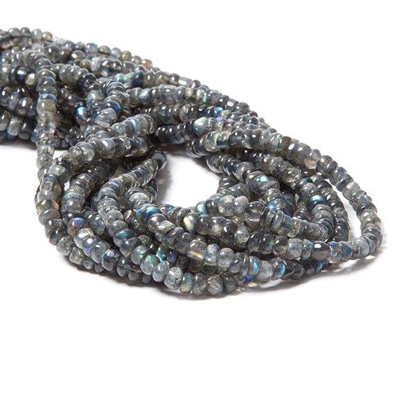 5-6mm Labradorite plain rondelle Beads 16 inch 136 pieces - The Bead Traders