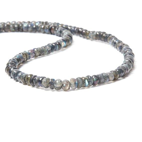 5-6mm Labradorite plain rondelle Beads 16 inch 136 pieces - The Bead Traders