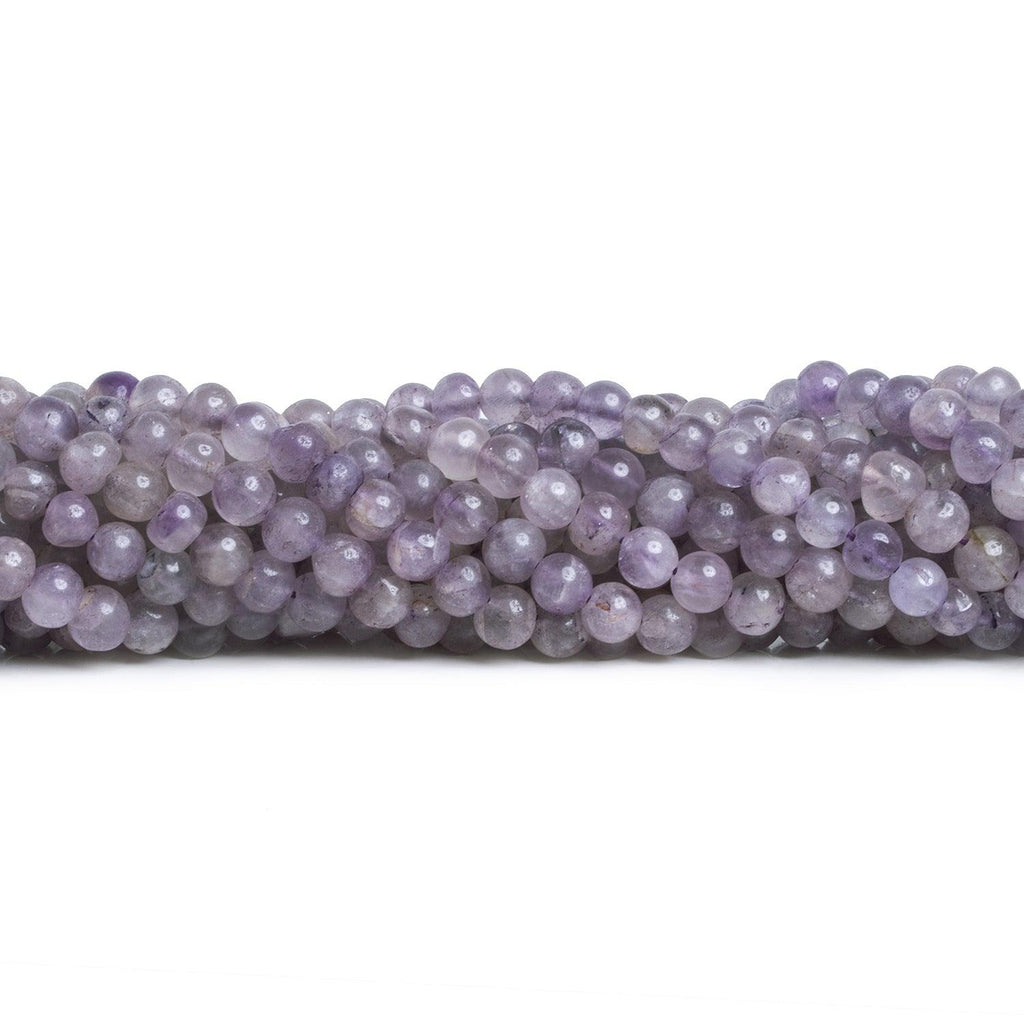 5-6mm Light Amethyst Plain Rounds 12 inch 55 beads - The Bead Traders
