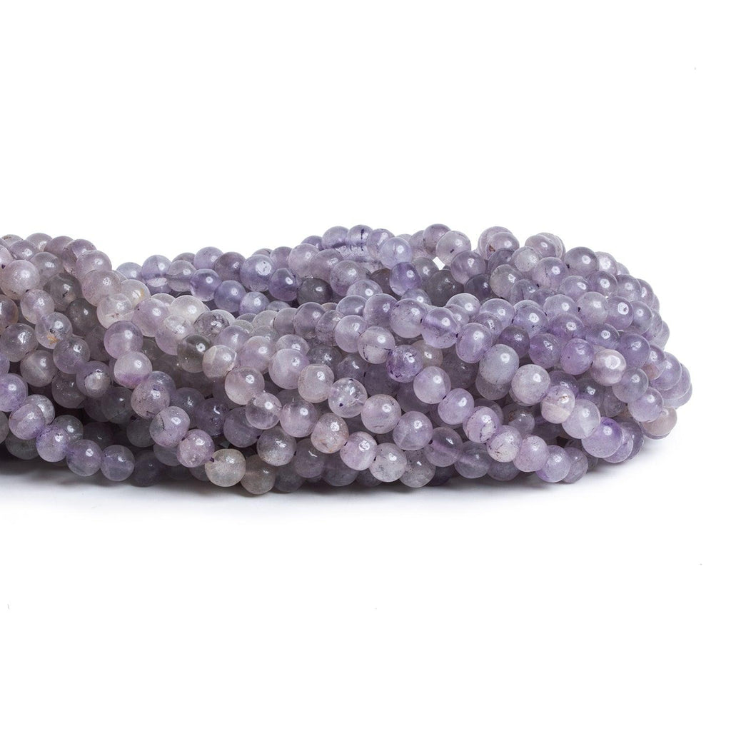 5-6mm Light Amethyst Plain Rounds 12 inch 55 beads - The Bead Traders