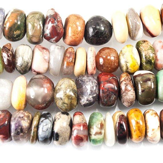 5-6mm Multi Gemstone Plain Rondelle Beads 130 pieces - The Bead Traders