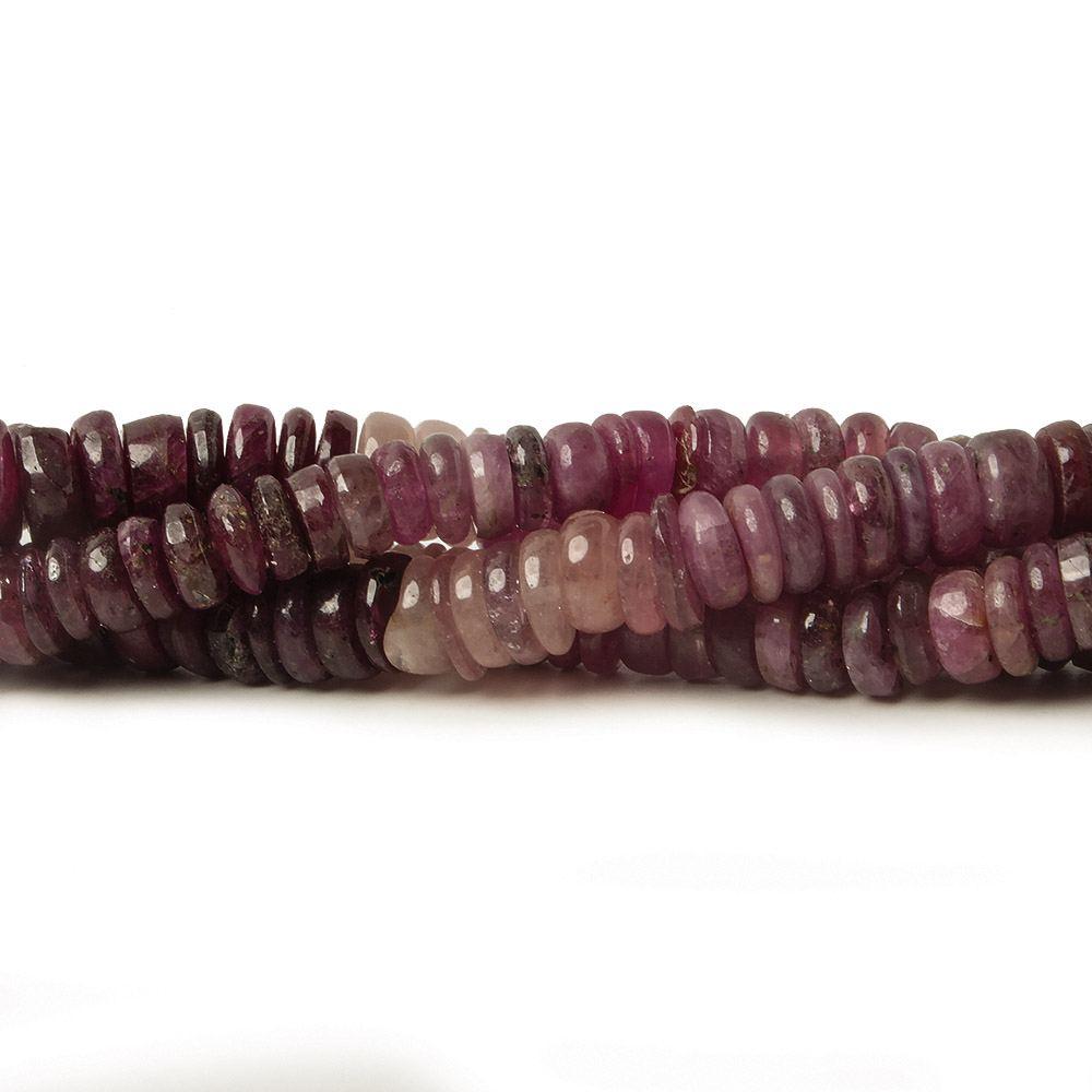 5-6mm Ruby and Pink Sapphire plain Hishi beads 13.5 inch 155 pieces - The Bead Traders
