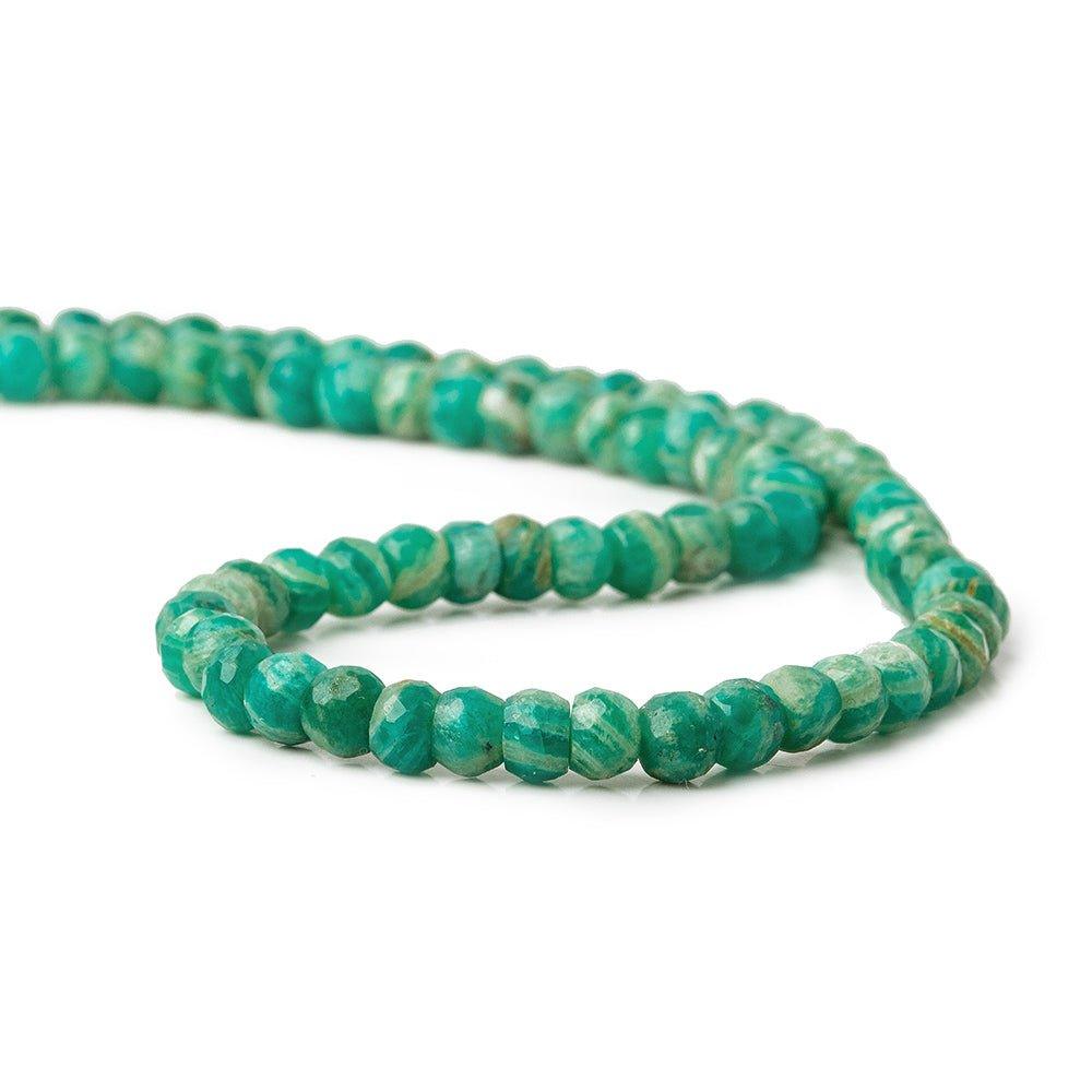 5-6mm Russian Amazonite faceted rondelle beads 14 inch 80 pieces - The Bead Traders