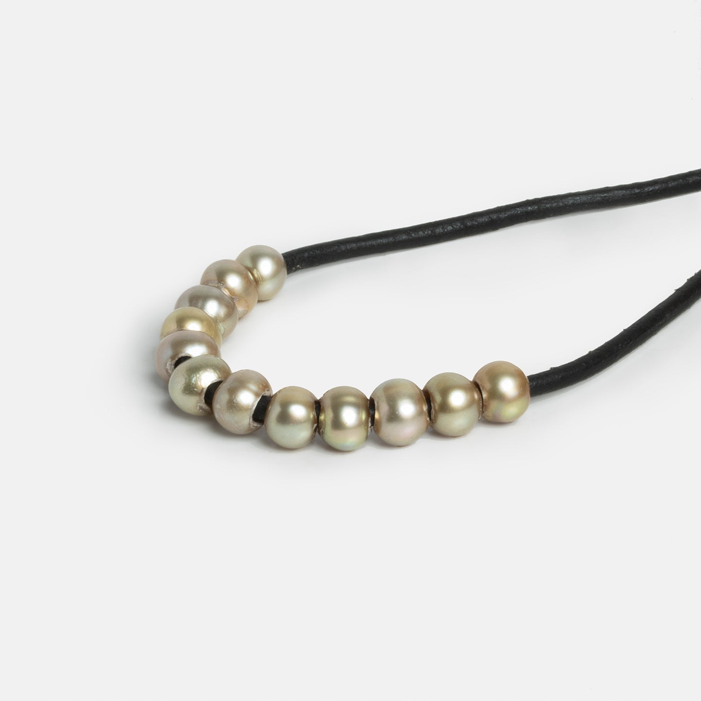 5-6mm Silver Sage Green 2.5mm Large Hole Off Round Pearls 15 inch 94 pieces - The Bead Traders