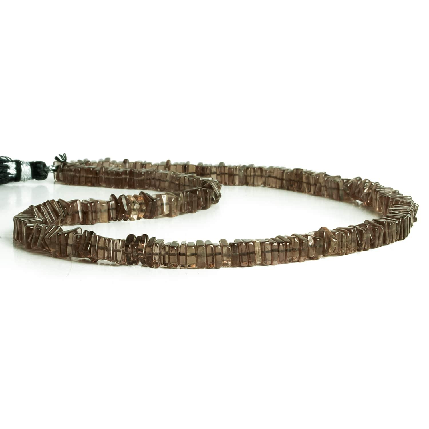 5-6mm Smoky Quartz Square Heishis 16 inch 200 pieces - The Bead Traders