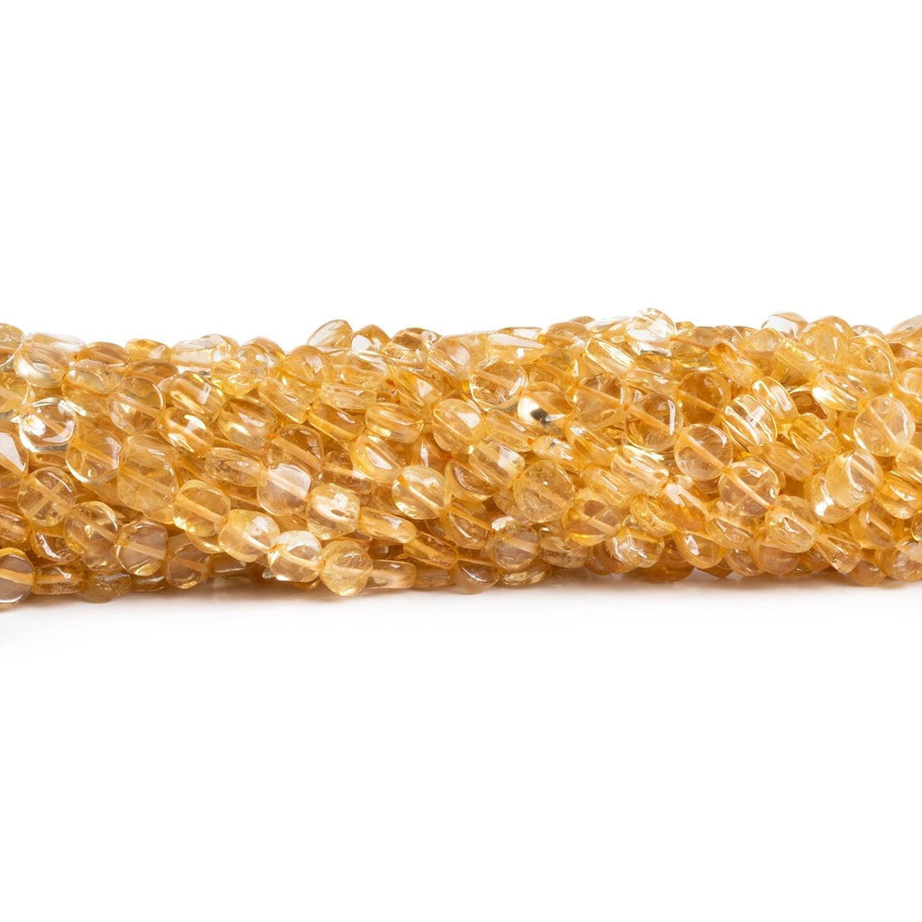 5-7mm Citrine Handcut Coins 12 inch 48 beads - The Bead Traders