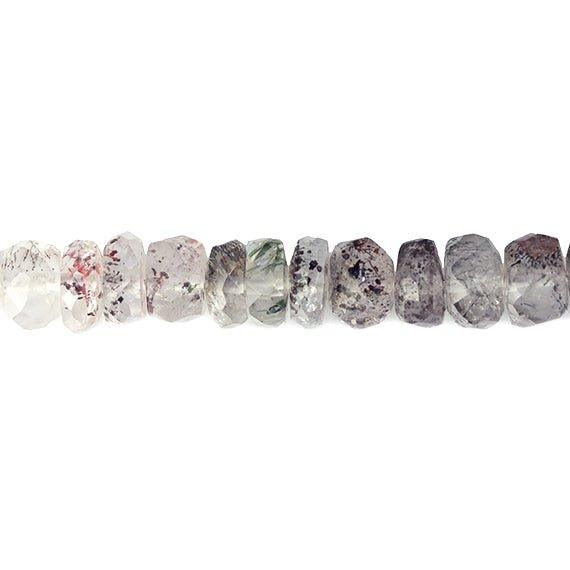 5-7mm Mossy Amethyst with Lepidocrocite Faceted Rondelle Bead 16 in 120 pcs - The Bead Traders