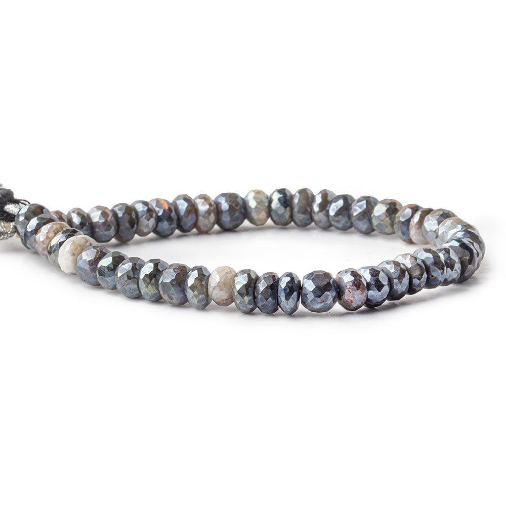 5-7mm Silver Metallic Multi Quartz faceted rondelles 7.5 inch 45 beads - The Bead Traders