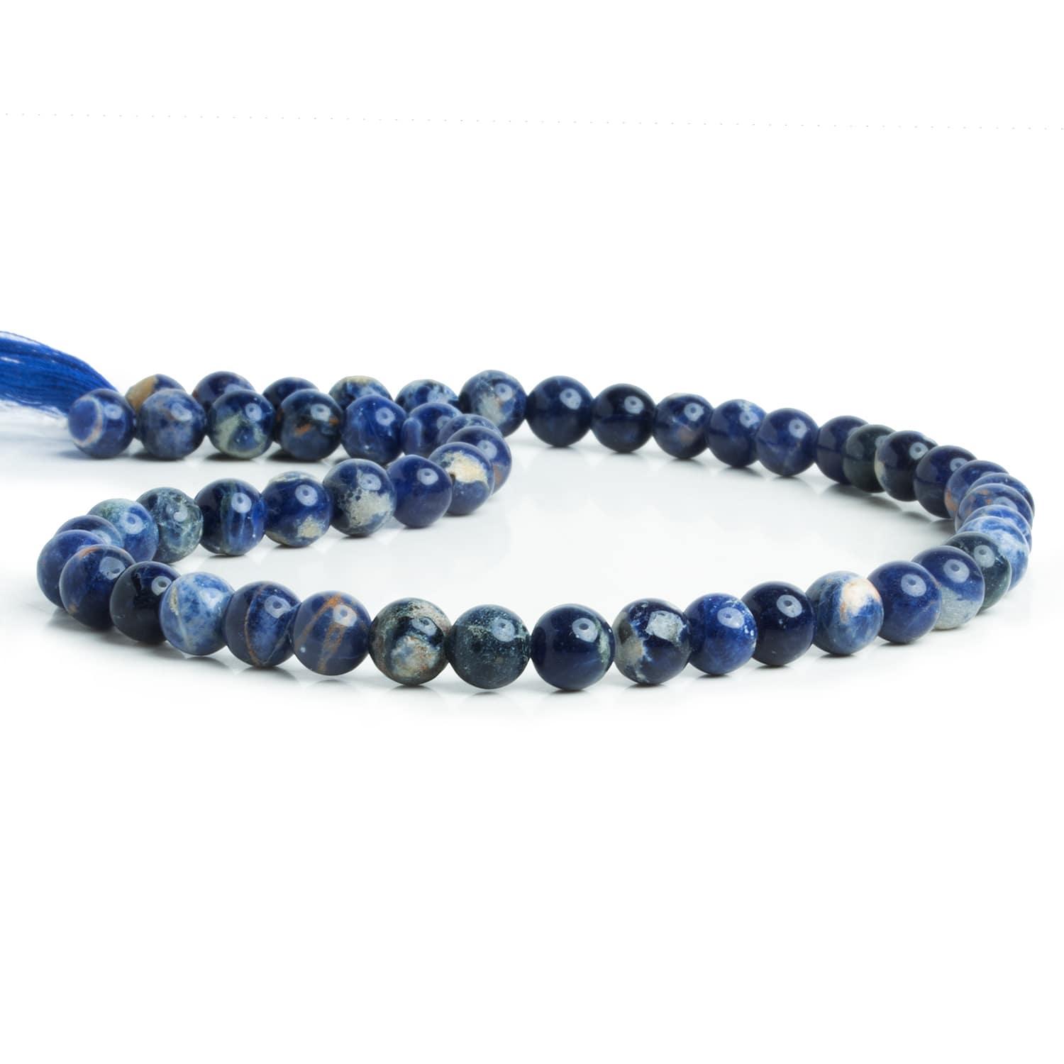 5-7mm Sodalite Handcut Rounds 12 inch 48 pieces - The Bead Traders