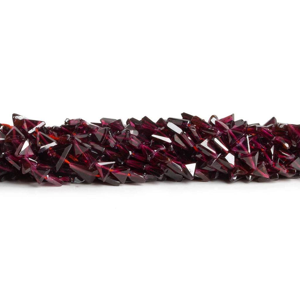 5-8mm Garnet Faceted Triangles 14 inch 60 beads - The Bead Traders