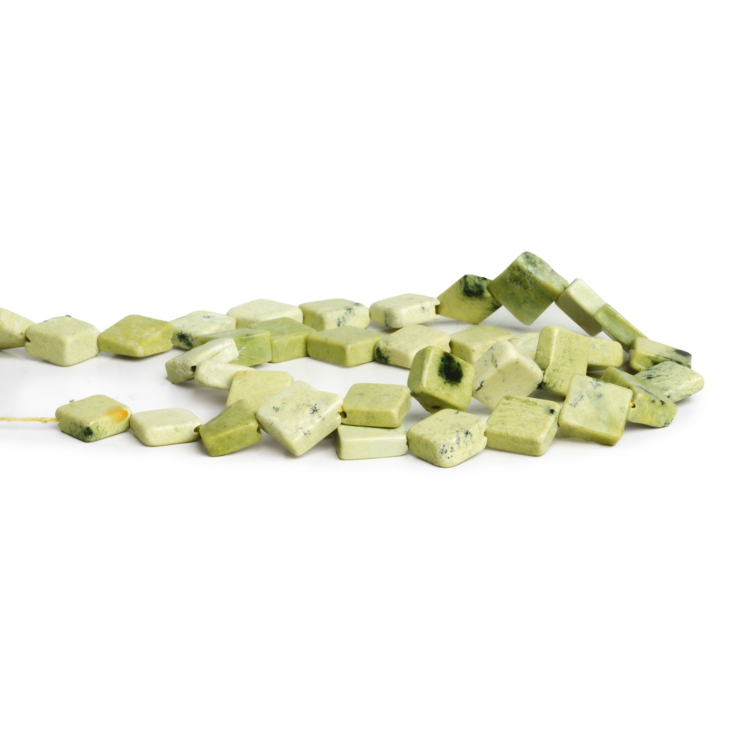5-8mm Serpentine Corner-Drilled Squares 13 inch 35 beads - The Bead Traders