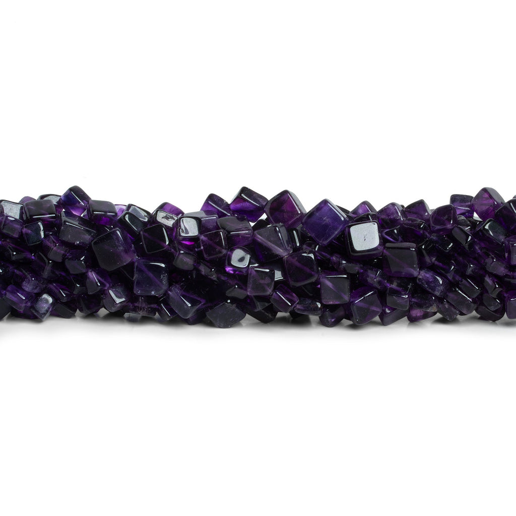 5-9mm Dark Amethyst Plain Diamonds 15 inch 45 beads - The Bead Traders