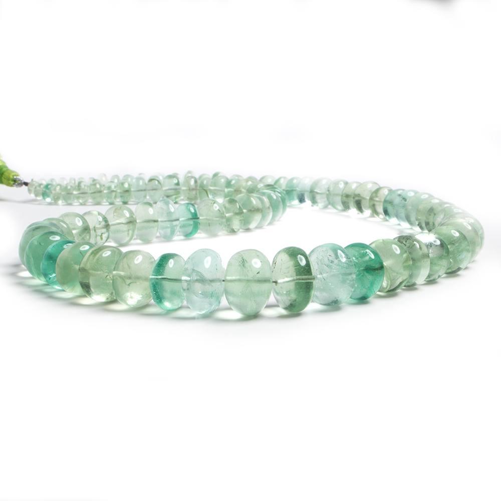 5.5-12mm Mint Green Fluorite plain rondelle beads 20 inch 73 pieces - The Bead Traders