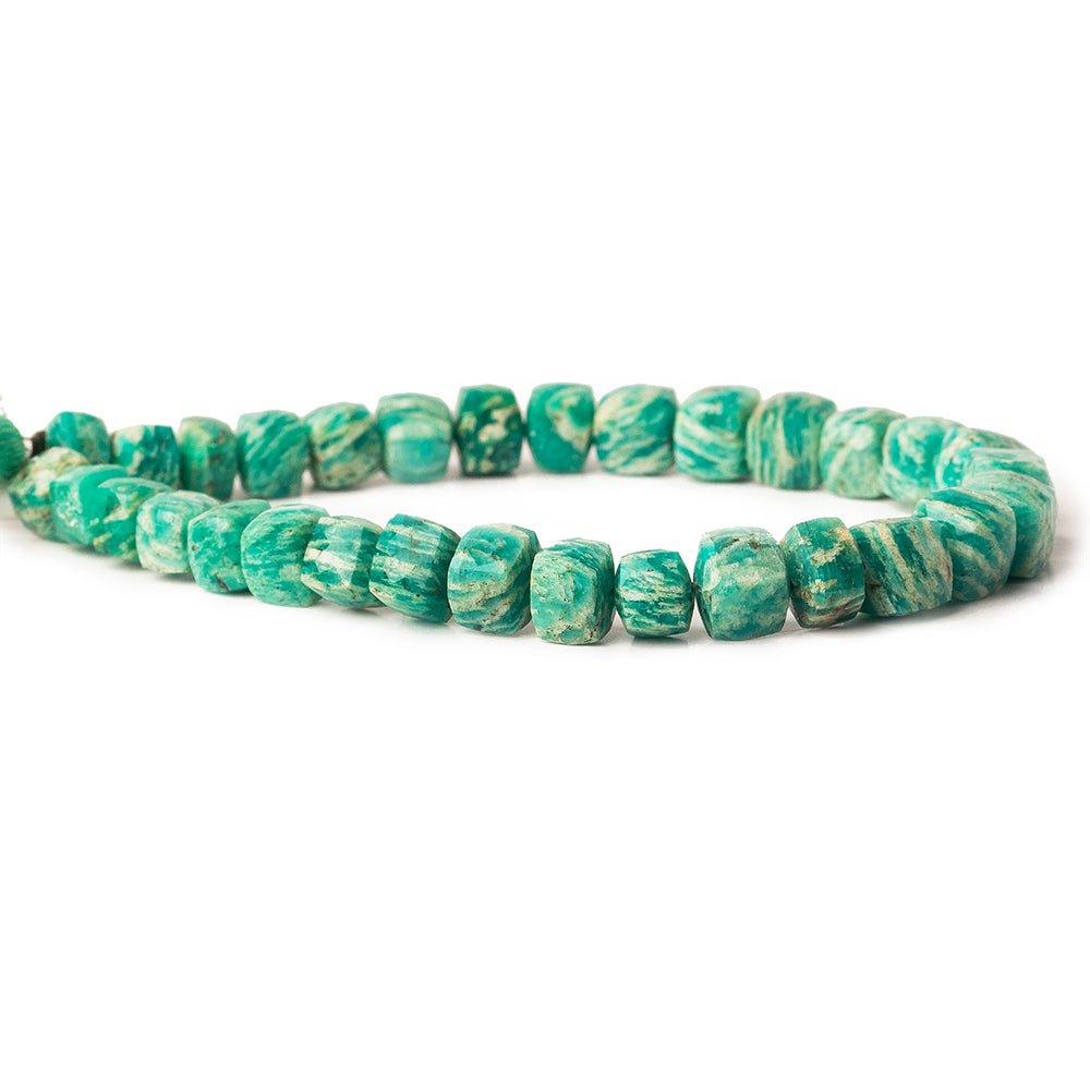 5.5-7.5mm Amazonite faceted cube beads 8 inch 31 pieces - The Bead Traders