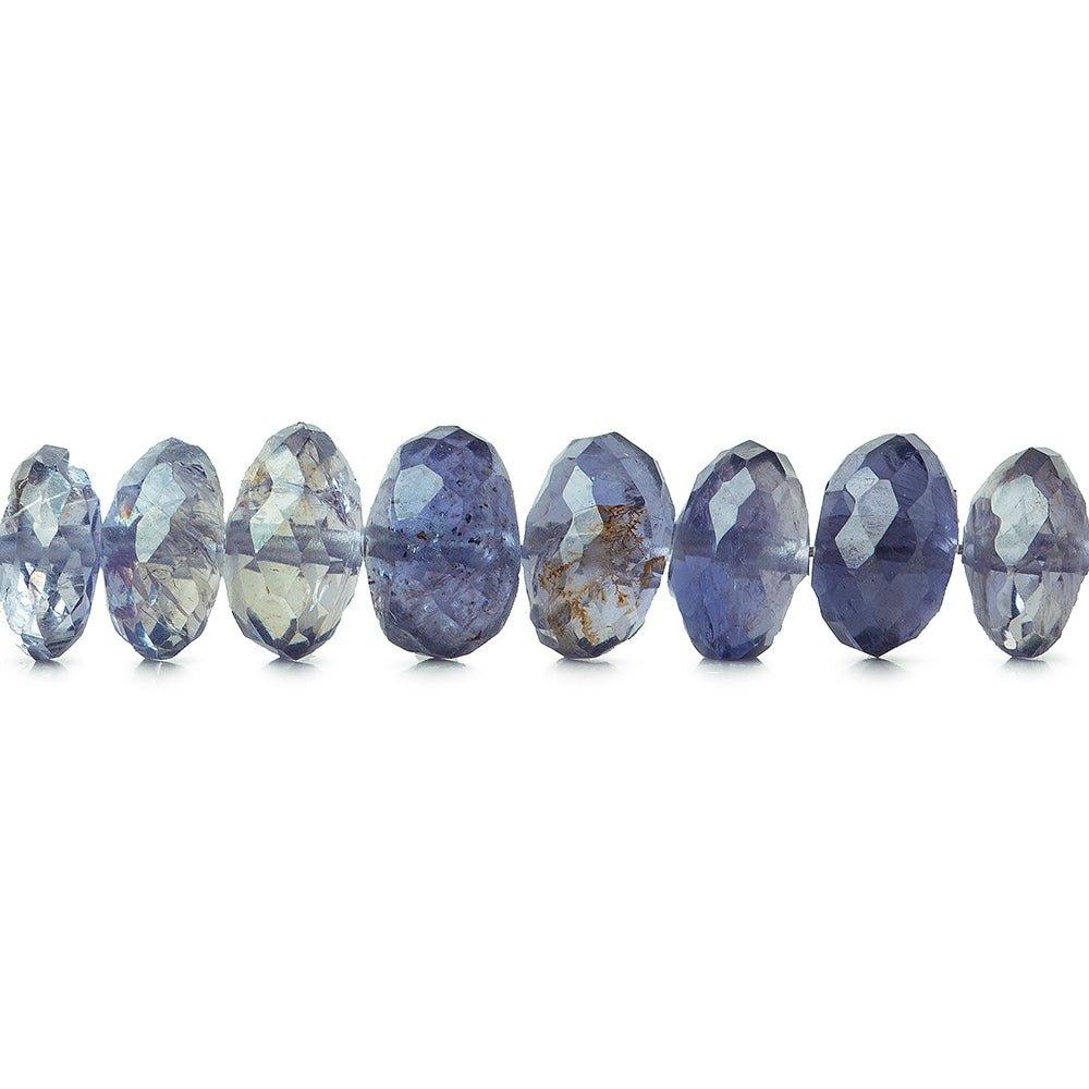 5.5-7.5mm Iolite faceted rondelle beads 9 inches 57 pieces - The Bead Traders