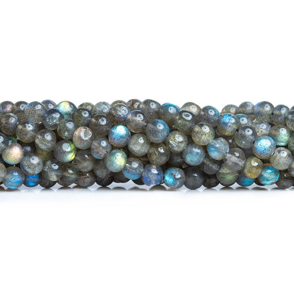 5.5mm Labradorite Plain Round Beads 14 inch 70 pieces - The Bead Traders