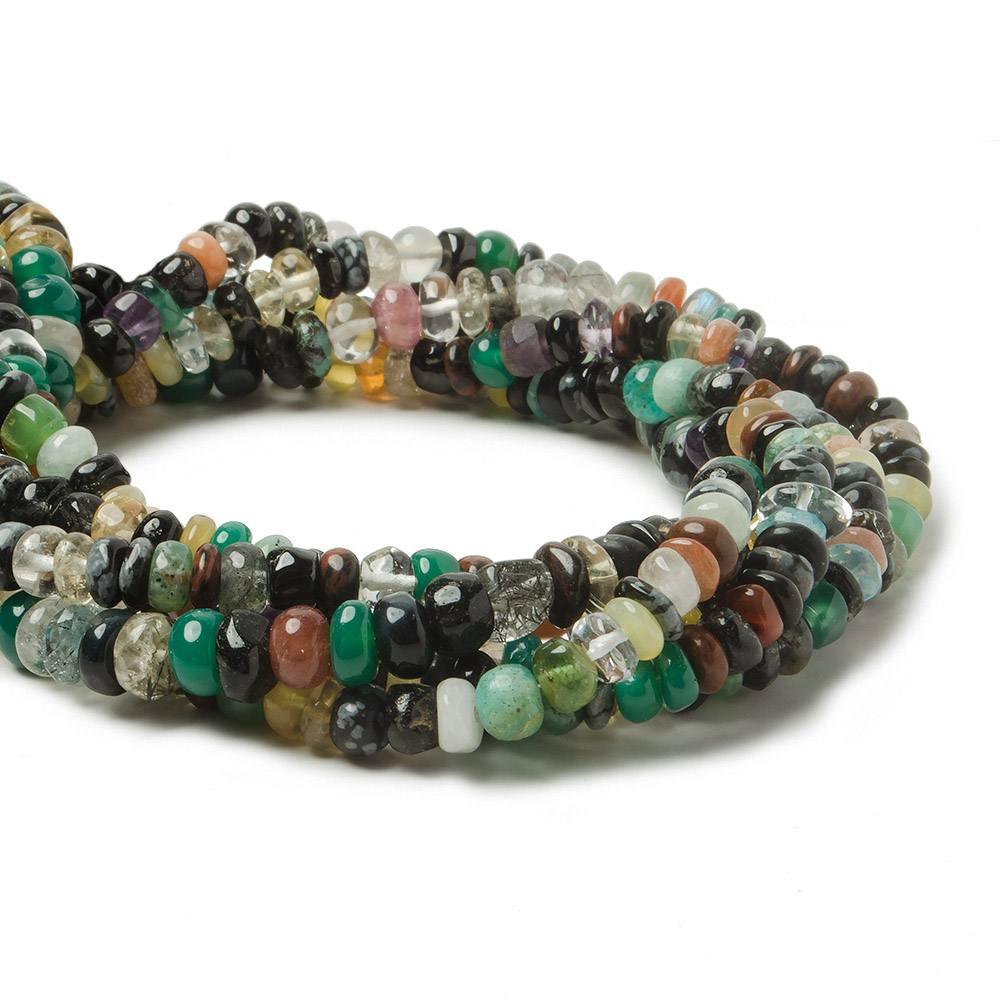 5.5mm Multi Gemstone Plain Rondelle Beads 125 pieces - The Bead Traders