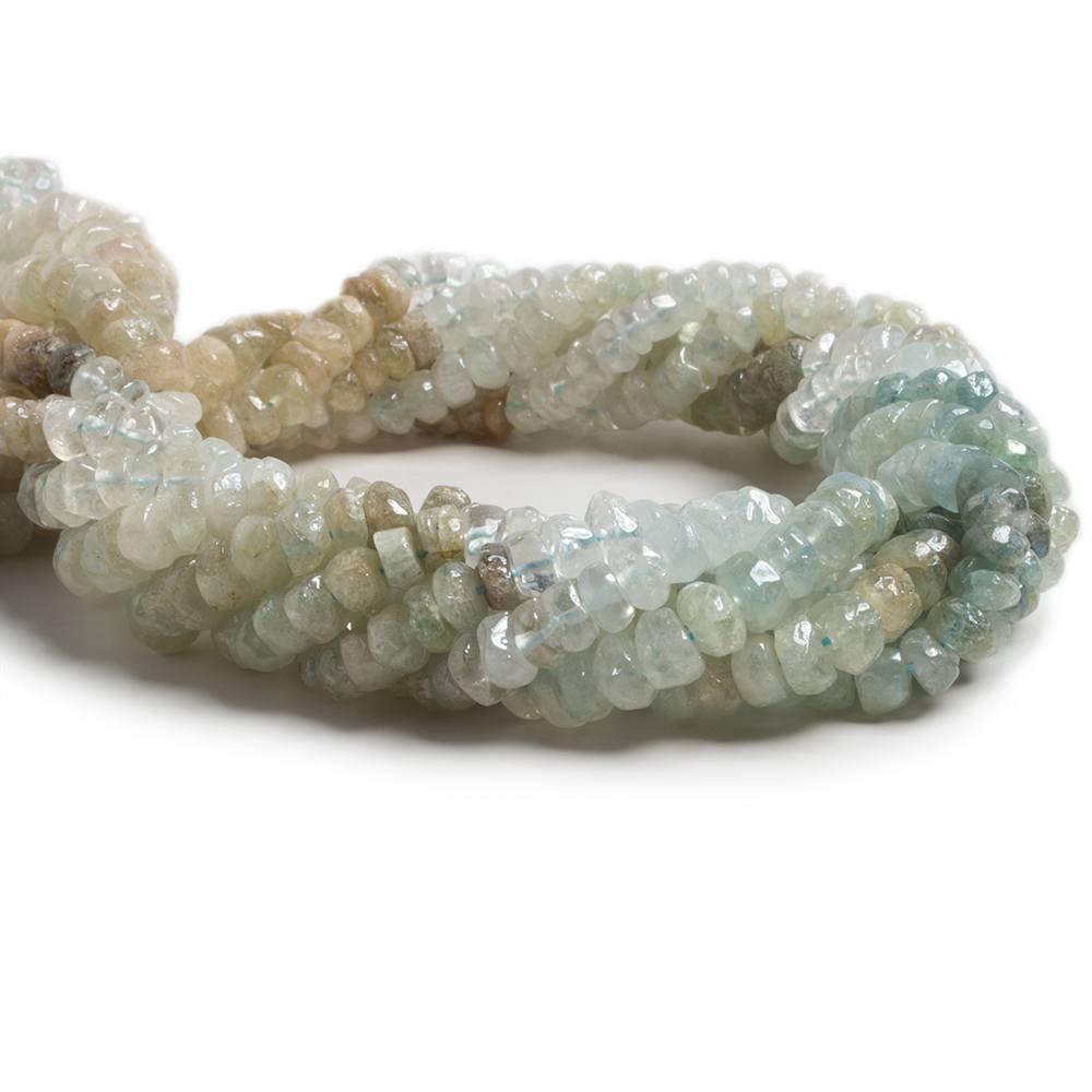 5.5mm Mystic Aquamarine shaded tumbled rondelle beads 13 inch 112 pieces - The Bead Traders