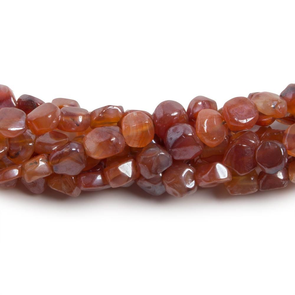 5.5mm Mystic Carnelian tumbled coin nugget beads 12.5 inch 65 pieces - The Bead Traders