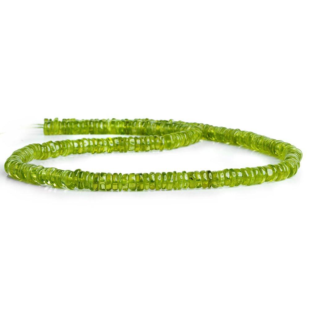 5.5mm Peridot Plain Heishi Beads 16 inch 220 pieces - The Bead Traders